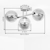 Moderne Kugel-Deckenleuchte Gastor, 3 Glasschirme am länglichen Metallstab