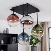 Moderne Cluster-Deckenleuchte Gastor mit 4 bunten Glasschirmen, E14, ø 15 cm
