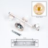 Retro-Kugel-Deckenleuchte Gastor mit drei bernsteinfarbenen Glasschirmen