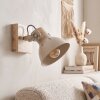Naturfarbener Boho Style Wandstrahler Orny mit Zahnradverstellung, für die Couch