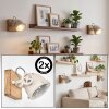 Wandspot Herford im 2er-Set mit Naturfarben-Holzhalterung, verstellbarem Kopf für die Couch