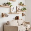 Wandspot Herford im 2er-Set mit Naturfarben-Holzhalterung, verstellbarem Kopf für die Couch