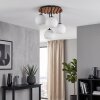 Cluster-Deckenleuchte Koyoto mit 4 weißen Glaskugeln im Boho Style, E14