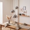Hängeleuchte Gastor, höhenverstellbar bei Montage, 3 Rauchglas- und Klarglasschirme