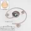 Moderne Kugel-Deckenleuchte Koyoto mit drei bernsteinfarbenen Glasschirmen