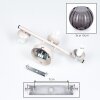 Moderne Kugel-Wandleuchte Koyoto im 2er-Set mit drei rauchfarbenen Glasschirmen