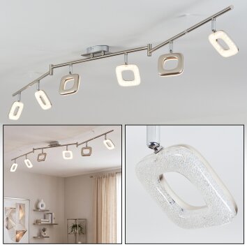 LED Deckenleuchte Villenauxe, 6 dreh- & schwenkbare Köpfe, 3000 Kelvin warmweiß