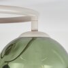 Cluster-Deckenleuchte Koyoto mit drei bunten Glasschirmen im Retro-Stil