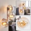 Moderne Kugel-Wandleuchte Koyoto mit Cluster-Anordnung, Glasschirme in Bernstein und Klar
