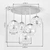 Moderne Cluster-Deckenleuchte Ripoll mit 5 klaren Glasschirmen, ø 15 cm, E14