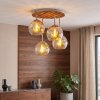 Naturfarbene Holz-Deckenleuchte Koyoto mit runder Lamellen-Abdeckung