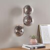 Moderne Kugel-Wandleuchte Gastor mit drei Rauchglasschirmen, sandfarbenes Gestell