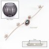 Moderne Kugel-Deckenleuchte Koyoto mit 4 rauchfarbenen Glasschirmen
