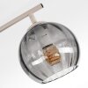 Moderne Kugel-Deckenleuchte Koyoto mit 4 rauchfarbenen Glasschirmen