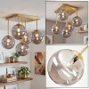 Moderne Cluster-Deckenleuchte Chehalis mit fünf rauchfarbenen Kugelschirmen