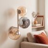 Moderne Wandleuchte Koyoto mit drei Glasschirmen in Chrom, Rauch und Bernstein