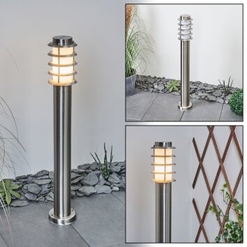 Moderne Wegeleuchte Tunes in Nickel-Matt für Wege und Garten