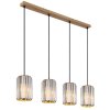 NOWA Run Hängeleuchte Pendelleuchte in Holzoptik, 4-flammig, 88 cm, E27, IP20