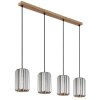 NOWA Run Hängeleuchte Pendelleuchte in Holzoptik, 4-flammig, 88 cm, E27, IP20