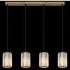 NOWA Run Hängeleuchte Pendelleuchte in Holzoptik, 4-flammig, 88 cm, E27, IP20