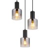 NOWA Jack 3-flammige Hängeleuchte mit rauchfarbenen Glasschirmen, E27, IP20
