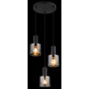 NOWA Jack 3-flammige Hängeleuchte mit rauchfarbenen Glasschirmen, E27, IP20