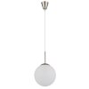 NOWA Kop Hängeleuchte und Pendelleuchte mit brauner Glaskugel, Nickel-Matt, Ø 25 cm, 120 cm