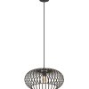 NOWA Max moderne Pendelleuchte für Esszimmer mit Käfigoptik aus Metall in Braun, Ø 40 cm, IP20
