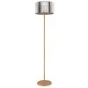 NOWA Run Stehleuchte modern E27 mit Schalter am Kabel, Metall in Holzoptik