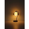 NOWA Eva Tischlampe G9 mit rauchfarben-weißem Glasschirm, Schalter am Kabel