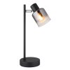 NOWA Jack Tischlampe aus Metall mit rauchfarbenem Glasschirm, E14-Fassung, 40 Watt