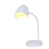 NOWA Jason moderne Tischleuchte aus Metall weiß matt E14 IP20 Schalter am Kabel