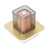 NOWA Fiona quadratische LED Tischleuchte in Gold mit rauchfarbenem Acrylglasschirm