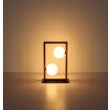NOWA Nanda braune Holz-Tischlampe mit weißem Glasschirm, 2-flammig, G9, modern