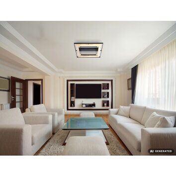 NOWA Rilas LED naturfarbene Bambus-Deckenlampe, 3000 K, 2600 lm, 21 W, IP20
