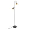 Steinhauer Preto 2-flammige Stehlampe mit drehbaren goldfarbenen Metallschirmen