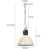 Steinhauer Frisk cremefarbene Metall-Pendelleuchte, Industrial, Länge 50 cm