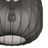 Steinhauer Sable runde Pendelleuchte mit schwarzem Stoffschirm, E27, dimmbar, Länge 45 cm, IP20