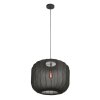 Steinhauer Sable runde Pendelleuchte für Esstisch mit schwarzem Stoffschirm, E27 dimmbar