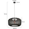Steinhauer Sable Pendelleuchte Hängeleuchte schwarzer Stoffschirm Länge 60 cm