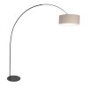 Steinhauer Curve moderne Bogenlampe mit grauem Stoffschirm, dimmbar, 210 cm