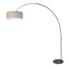 Steinhauer Curve moderne Bogenlampe mit grauem Stoffschirm, dimmbar, 210 cm