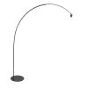 Steinhauer Curve moderne Bogenlampe mit grauem Stoffschirm, dimmbar, 210 cm