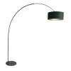 Steinhauer Curve Bogenstehlampe mit grünem Schirm, modern dimmbar, für Wohnzimmer
