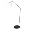 Steinhauer Zig-Zag dimmbare Bogenstehlampe aus Metall, weißer Stoffschirm, E27, modern