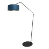 Steinhauer Zig-Zag Bogenstehlampe mit blauem Schirm, dimmbar, E27, IP20, modern