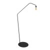 Steinhauer Zig-Zag Bogenstehlampe mit blauem Schirm, dimmbar, E27, IP20, modern