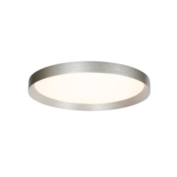 Steinhauer flache runde LED Deckenleuchte Flady, silber, dimmbar, 2700 Kelvin warmweiß