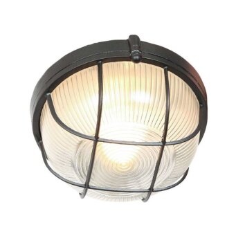 Steinhauer Bleoba Metallkäfig-Deckenleuchte mit bernsteinfarbenem Glasschirm, Ø 30 cm