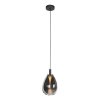Steinhauer Glimsy LED Pendelleuchte aus Glas mit rauchfarbenem Glasschirm, Ø 22 cm